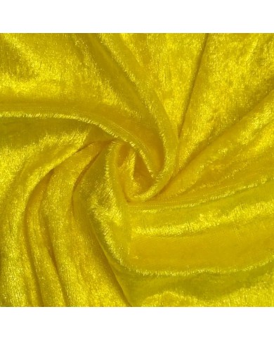 Tissu panne de velours polyester uni citron Tissu panne de velours polyester uni citron