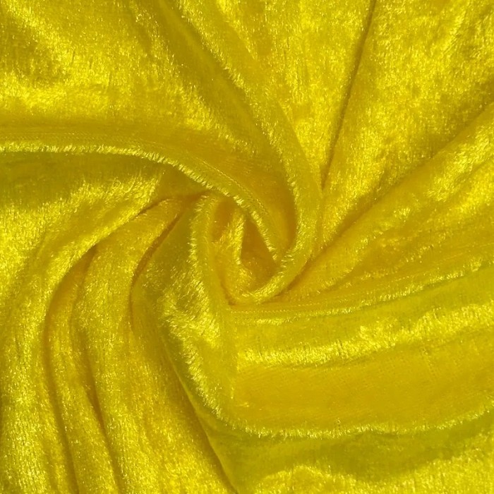Tissu panne de velours polyester uni citron Tissu panne de velours polyester uni citron