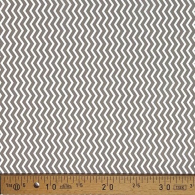 Tissu coton imprimé vague gris