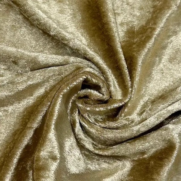 Tissu panne de velours polyester uni beige doré Tissu panne de velours polyester uni beige doré