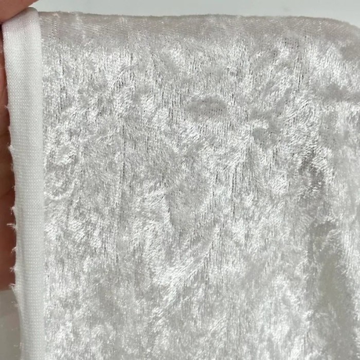 Tissu panne de velours polyester uni blanc Tissu panne de velours polyester uni blanc