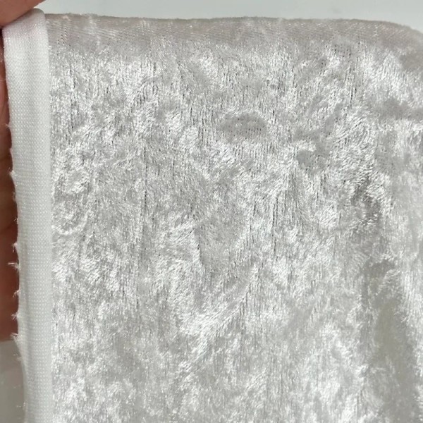 Tissu panne de velours polyester uni blanc Tissu panne de velours polyester uni blanc