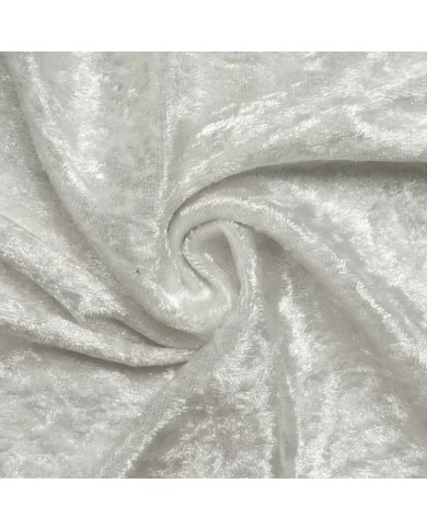 Tissu panne de velours polyester uni blanc Tissu panne de velours polyester uni blanc