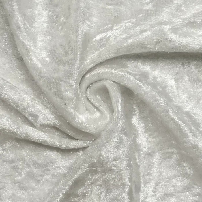 Tissu panne de velours polyester uni blanc Tissu panne de velours polyester uni blanc