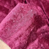 Tissu velours polyester froissé non extensible fuchsia Tissu velours polyester froissé non extensible fuchsia
