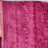 Tissu velours polyester froissé non extensible fuchsia Tissu velours polyester froissé non extensible fuchsia