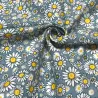 Tissu coton imprimé Marguerite bleu poudré Tissu coton imprimé Marguerite bleu poudré