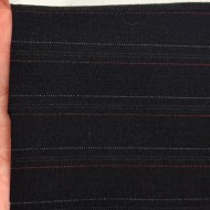 Tissu laine élasthanne tailleur à fines rayures sur fond noir Tissu laine élasthanne tailleur à fines rayures sur fond noir