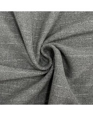 Tissu crêpe polyester viscose rayé blanc sur gris clair Tissu crêpe polyester viscose rayé blanc sur gris clair