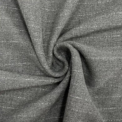 Tissu crêpe polyester viscose rayé blanc sur gris clair Tissu crêpe polyester viscose rayé blanc sur gris clair