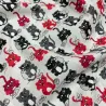 Tissu coton imprimé chat rouge et noir Tissu coton imprimé chat rouge et noir