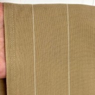 Tissu polyester viscose à rayures blanches sur beige Tissu polyester viscose à rayures blanches sur beige