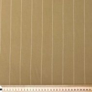 Tissu polyester viscose à rayures blanches sur beige Tissu polyester viscose à rayures blanches sur beige