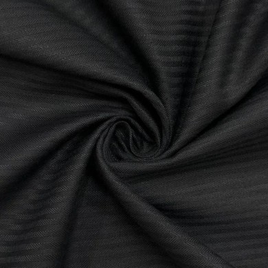 Tissu cotonnade coton polyester à fines rayures satinées noir Tissu cotonnade coton polyester à fines rayures satinées noir