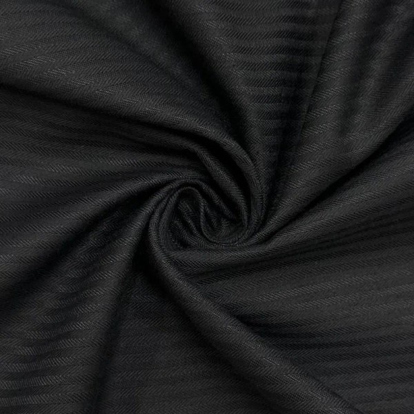 Tissu cotonnade coton polyester à fines rayures satinées noir Tissu cotonnade coton polyester à fines rayures satinées noir