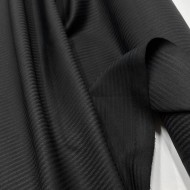 Tissu cotonnade coton polyester à fines rayures satinées noir Tissu cotonnade coton polyester à fines rayures satinées noir