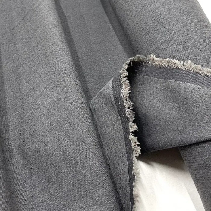 Tissu laine polyester viscose élasthanne uni gris foncé Tissu laine polyester viscose élasthanne uni gris foncé
