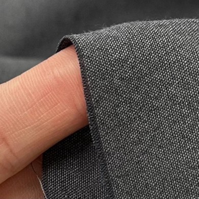 Tissu laine polyester viscose élasthanne uni gris foncé Tissu laine polyester viscose élasthanne uni gris foncé