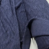Tissu cotonnade maille bouclé bleu nuit