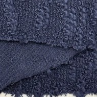 Tissu cotonnade maille bouclé bleu nuit