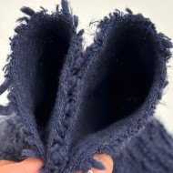 Tissu cotonnade maille bouclé bleu nuit