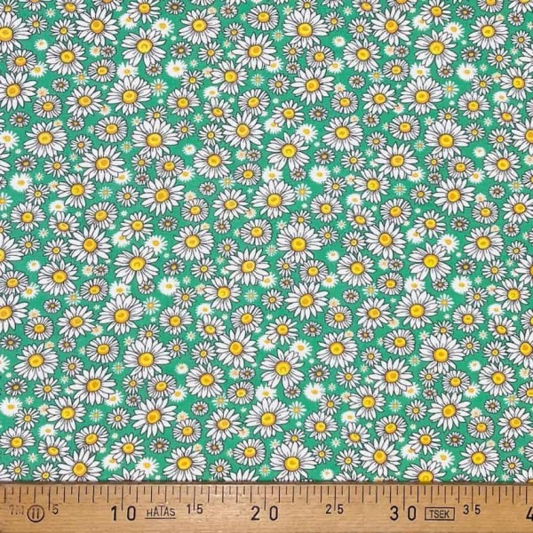 Tissu coton imprimé Marguerite vert Tissu coton imprimé Marguerite vert