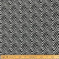 Tissu lainage acrylique à rayures chevron noir blanc