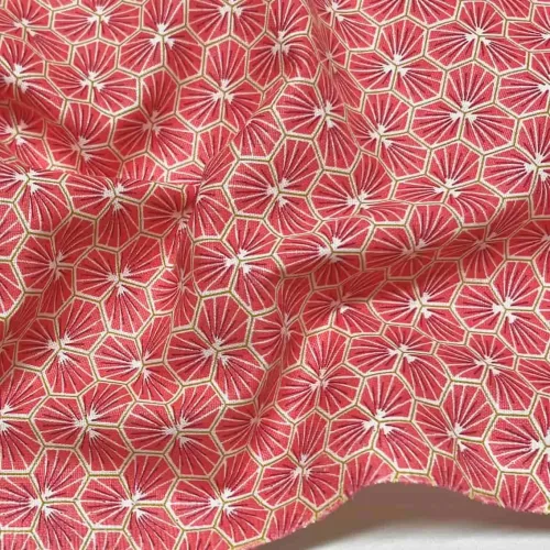 Tissu coton imprimé Riad rose corail