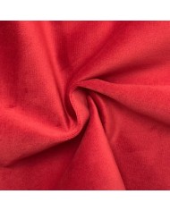 Tisssu velours entoilé polyester uni rouge Tisssu velours entoilé polyester uni rouge