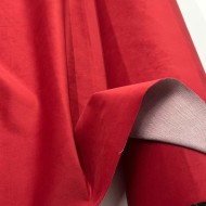 Tisssu velours entoilé polyester uni rouge Tisssu velours entoilé polyester uni rouge