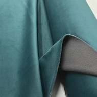 Tisssu velours polaire entoilé feutre occultant polyester uni bleu canard Tisssu velours polaire entoilé feutre occultant polyester uni bleu canard