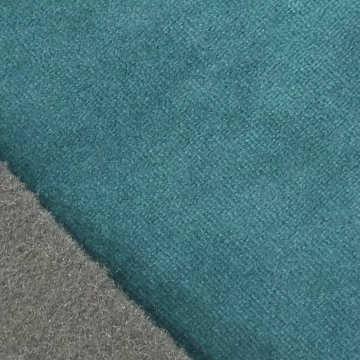 Tisssu velours polaire entoilé feutre occultant polyester uni bleu canard Tisssu velours polaire entoilé feutre occultant polyester uni bleu canard