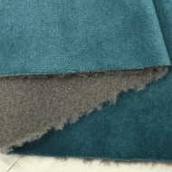 Tisssu velours polaire entoilé feutre occultant polyester uni bleu canard Tisssu velours polaire entoilé feutre occultant polyester uni bleu canard