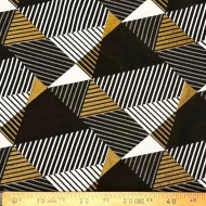 Tissu jacquard polyester viscose géométrique noir blanc ocre doré Tissu jacquard polyester viscose géométrique noir blanc ocre doré
