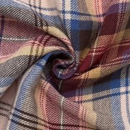 Tissu 100% coton écossais à carreaux rose bleu multicolores Tissu 100% coton écossais à carreaux rose bleu multicolores