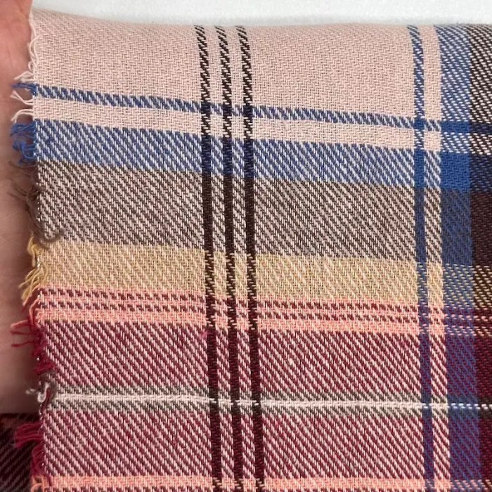 Tissu 100% coton écossais à carreaux rose bleu multicolores Tissu 100% coton écossais à carreaux rose bleu multicolores