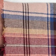 Tissu 100% coton écossais à carreaux rose bleu multicolores Tissu 100% coton écossais à carreaux rose bleu multicolores