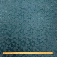 Tissu jacquard polyester chenille géométrique en relief bleu canard