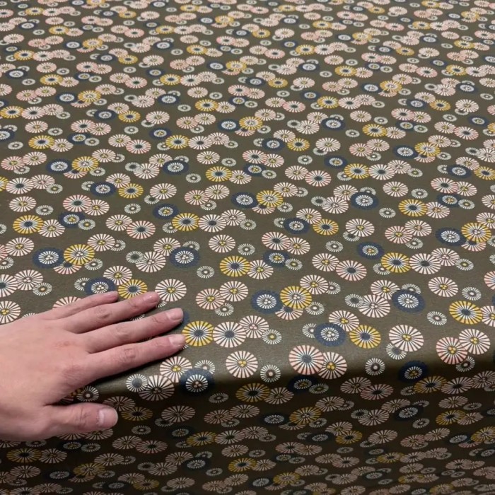 Tissu coton enduit soleil levant bronze