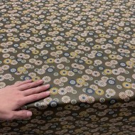 Tissu coton enduit soleil levant bronze