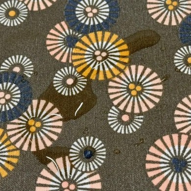 Tissu coton enduit soleil levant bronze