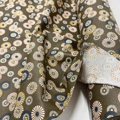 Tissu coton enduit soleil levant bronze