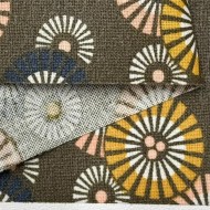 Tissu coton enduit soleil levant bronze