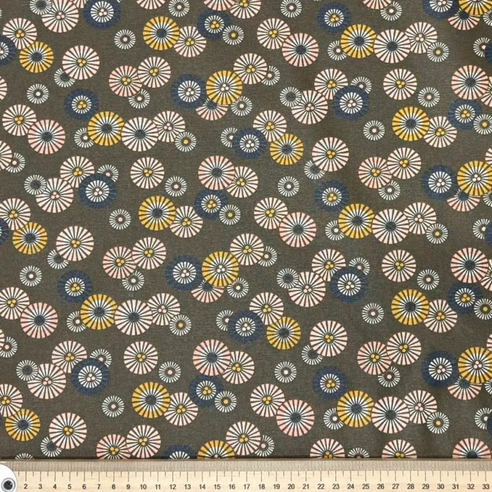 Tissu coton enduit soleil levant bronze