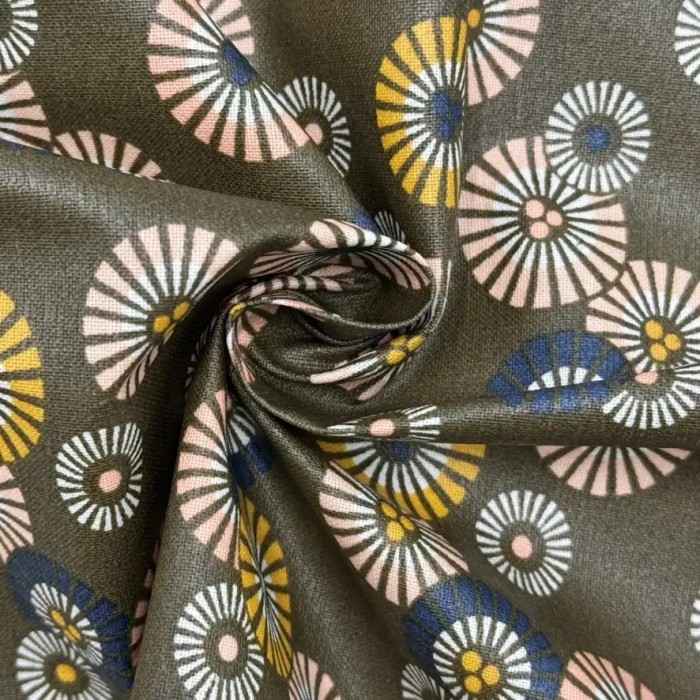 Tissu coton enduit soleil levant bronze