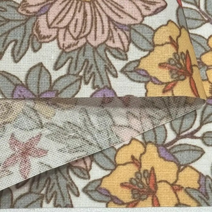 Tissu coton enduit Lolita fleuri multi-couleur pastel