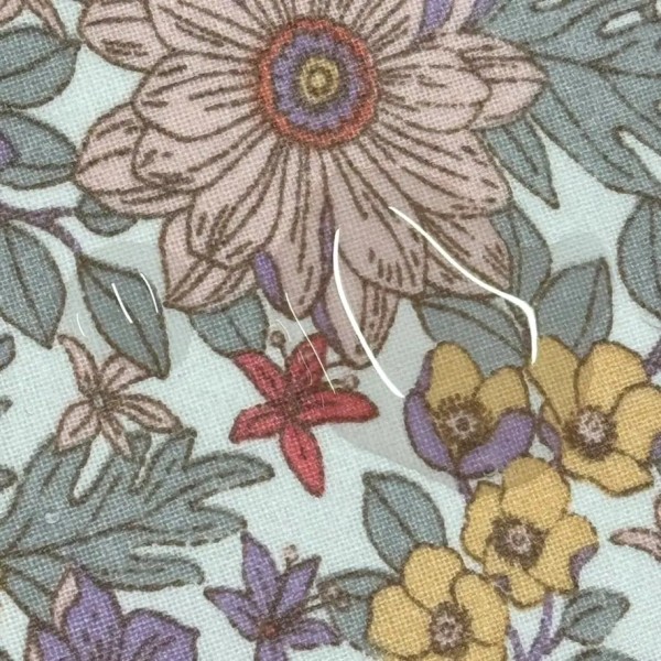 Tissu coton enduit Lolita fleuri multi-couleur pastel