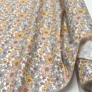 Tissu coton enduit Lolita fleuri multi-couleur pastel