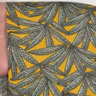 Tissu coton enduit Janaina Feuillages sur fond jaune