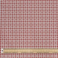 Tissu coton enduit Rodrigo géométrique bleu ciel sur rouge